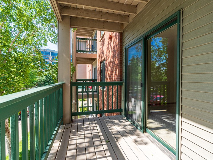 Outdoor deck and sliding glass door